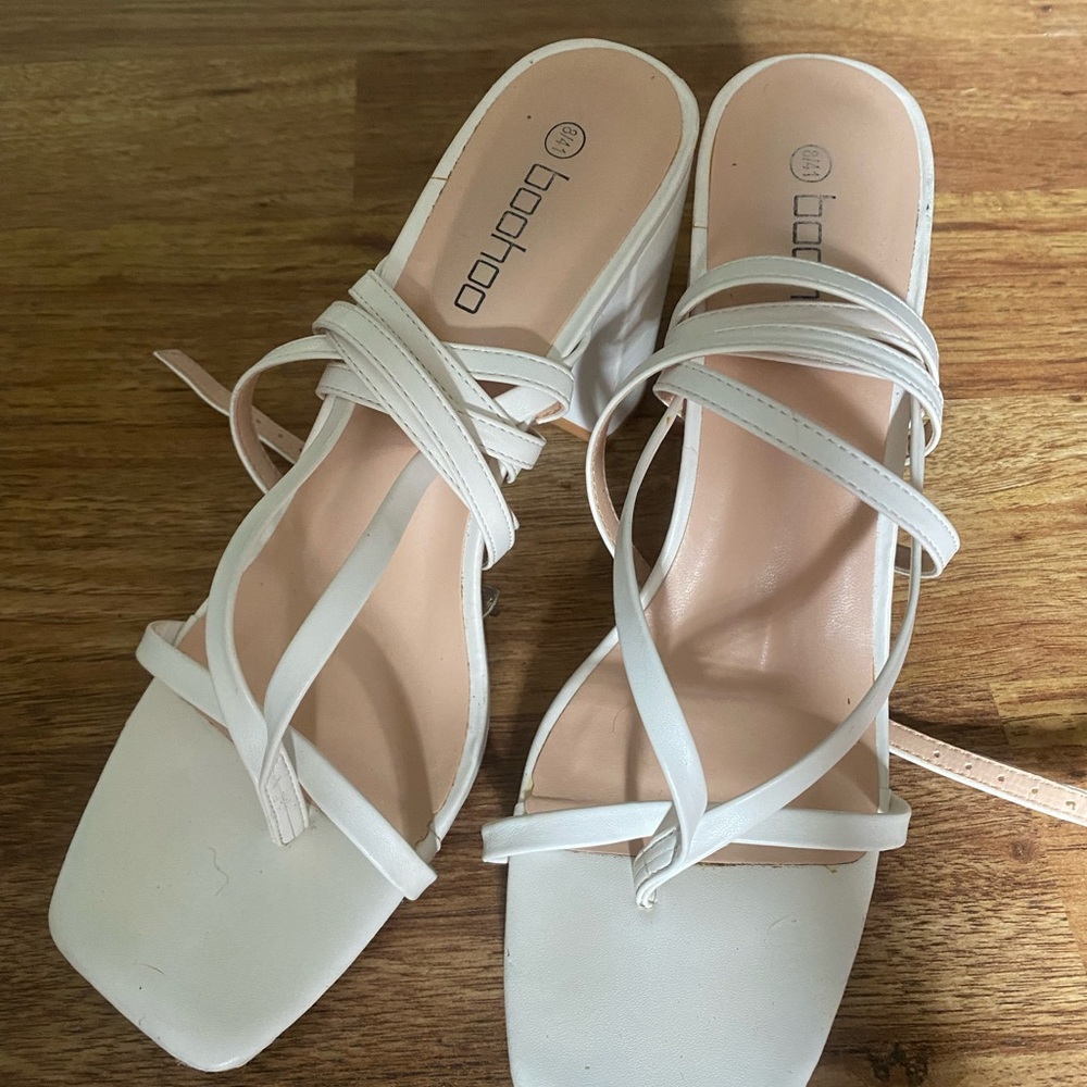 Bamboo Women's Cream Strappy Sandals